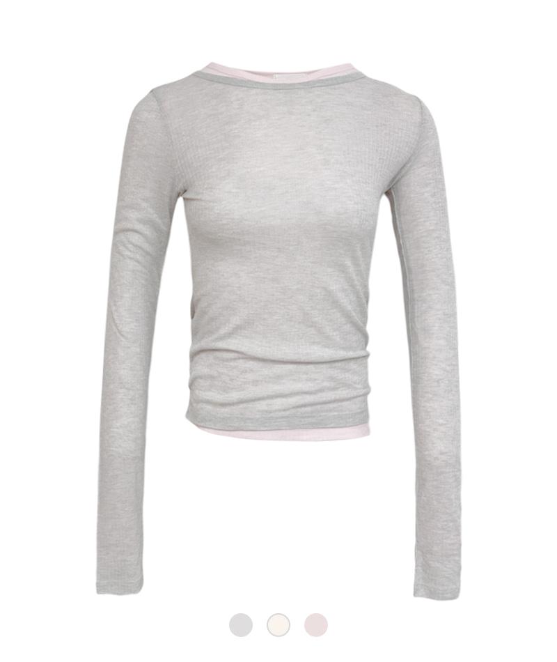 베네트 시스루 라운드 티셔츠