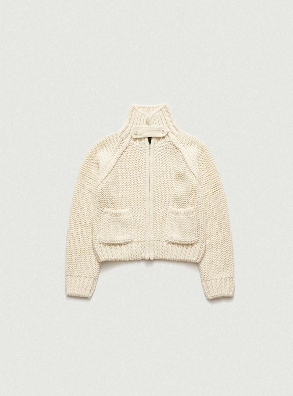 Soap Zip-Up Knit Cardigan_Ivory