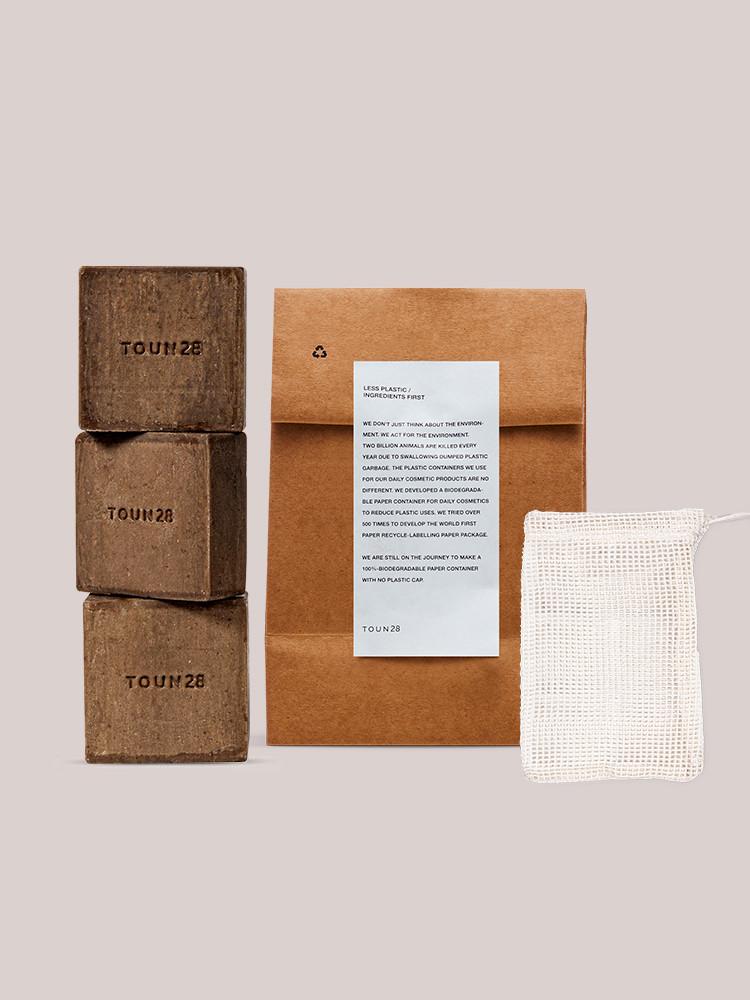 [페이퍼백 동봉&비누망 무료] 톤28 샴푸바 (지성/각질케어) S18 다시마 100gx3개입 (중/지성)