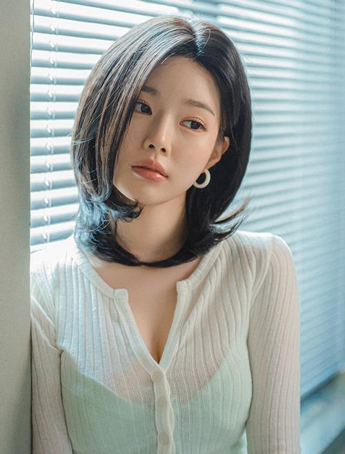 여성 레이스스킨 통가발 긴앞머리 미디움 허쉬컷