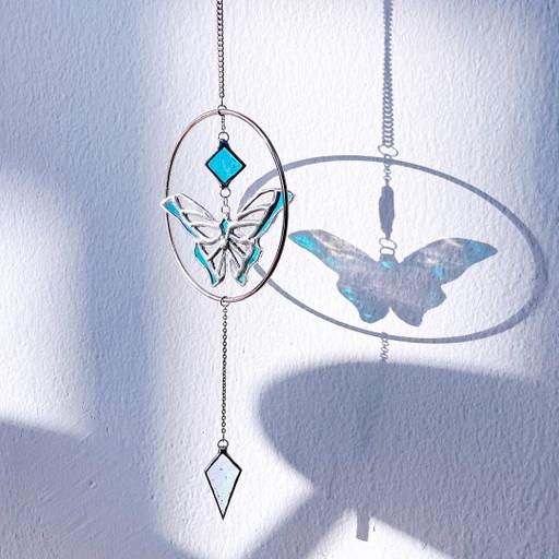 스테인드글라스 원형링 나비 썬캐쳐