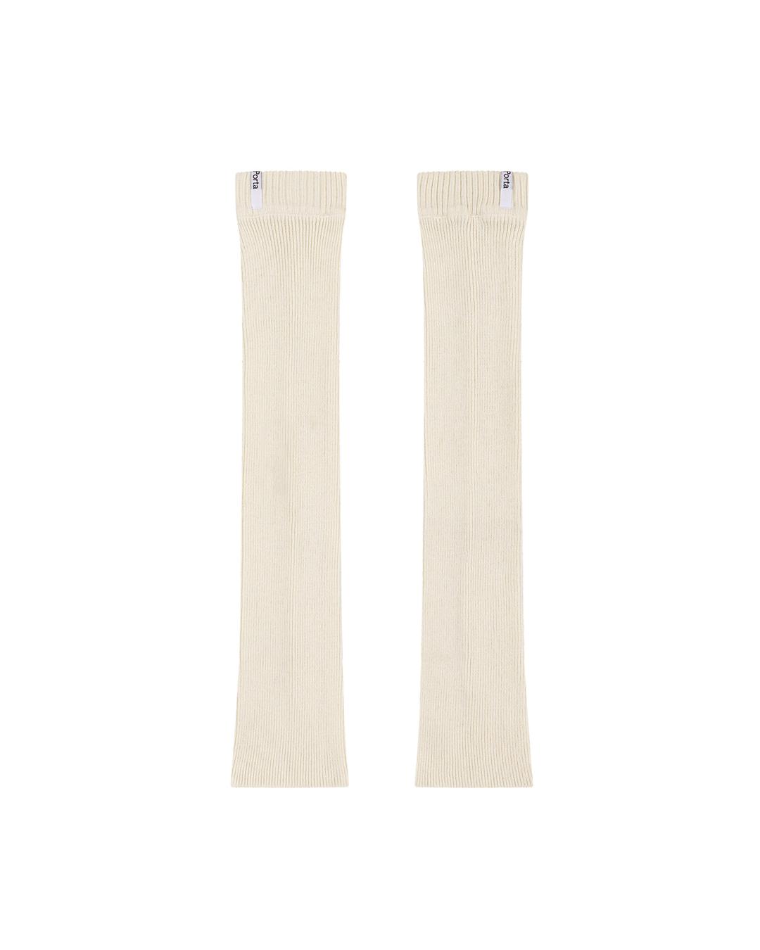 LOGO KNIT LONG LEG WARMER, IVORY