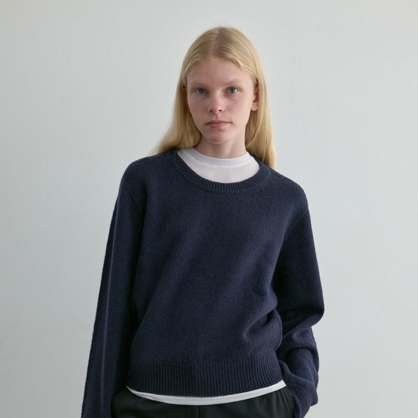 PURE WOOL PULLOVER _ NAVY