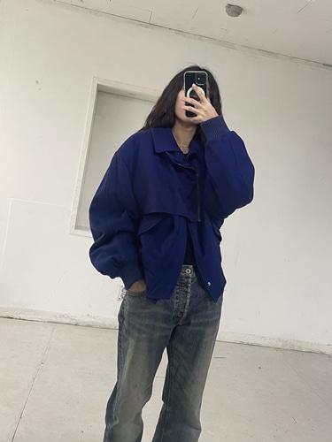 Vivid blue unique layered jacket