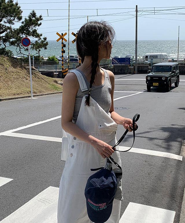 데일리쥬 [1만장판매/MADE] 파벨 라운드 골지 크롭 나시 - 5 color