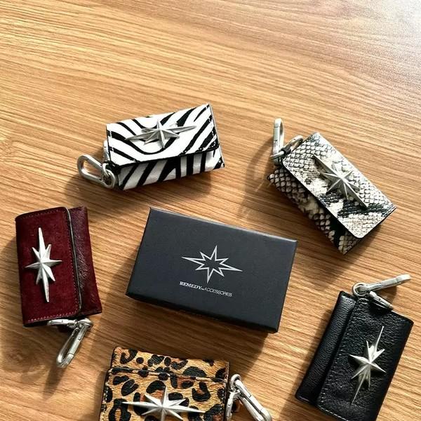 Cowhide Keyring Card Wallet (7type)