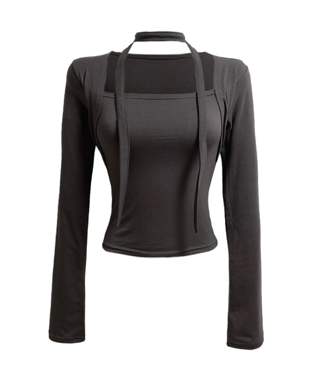 Sable scarf set top (2. DARK GRAY)