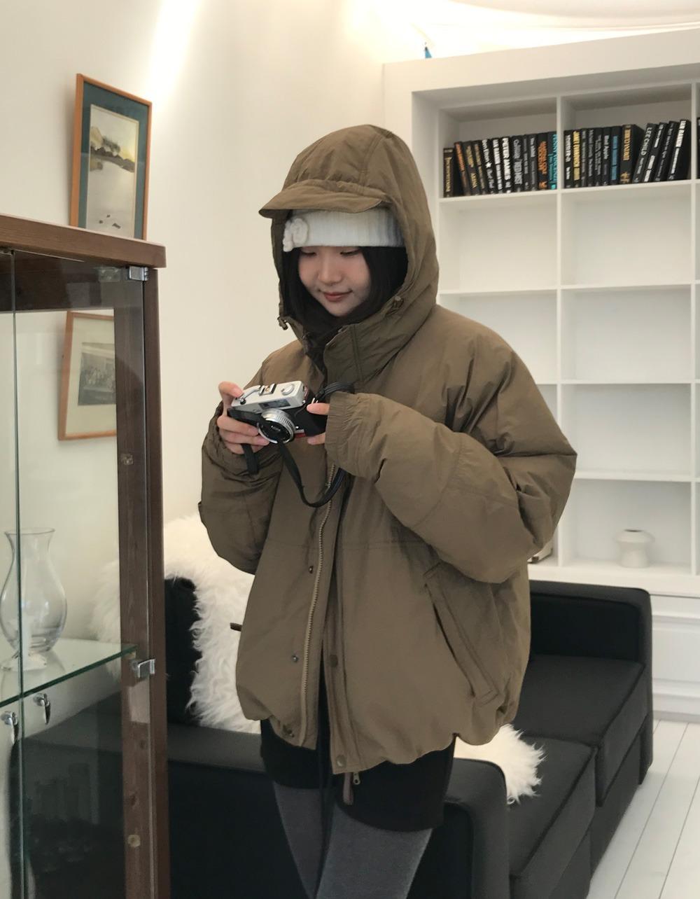 [아우터위크 15%][premium] 후드 덕다운 야상 PADDING