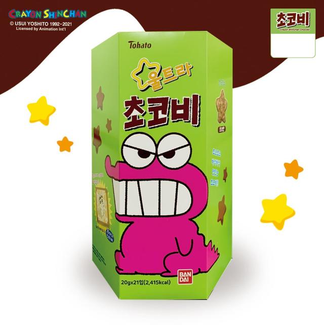 아이 어린이 간식 명절 선물 울트라 초코비 1박스 420그램 (20그램 소량 포장 21개) 개별 포장 캐릭터 스티커