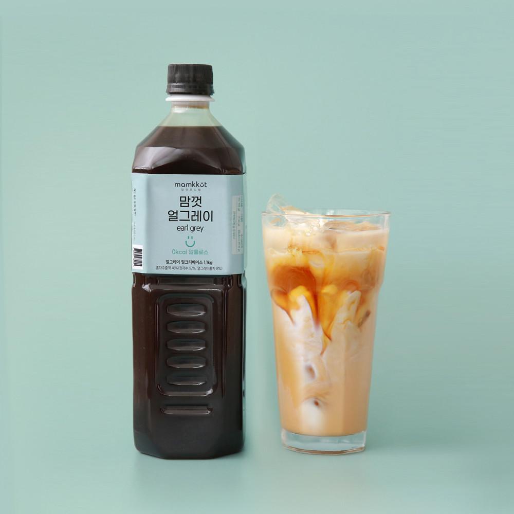 [맘껏푸드랩] 대용량 얼그레이 저칼로리 밀크티베이스 1.1kg 홍차 원액 카페시럽 무설탕 [원산지:국산]