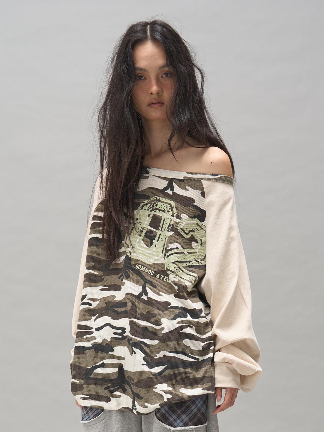 TELIE CAMO RAGLAN TOP_IVORY