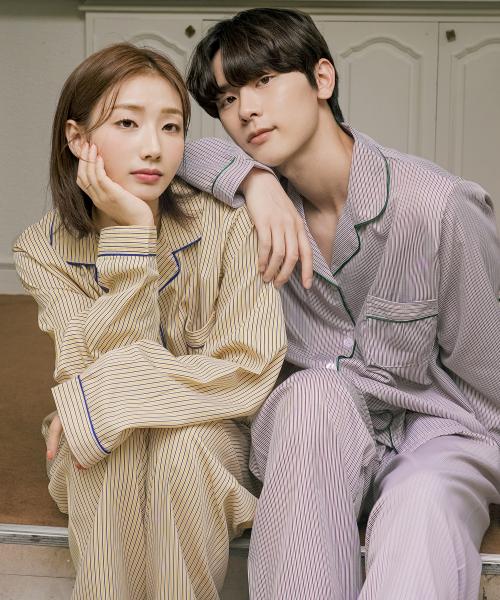 파르마 스트라이프 커플 파자마 잠옷세트