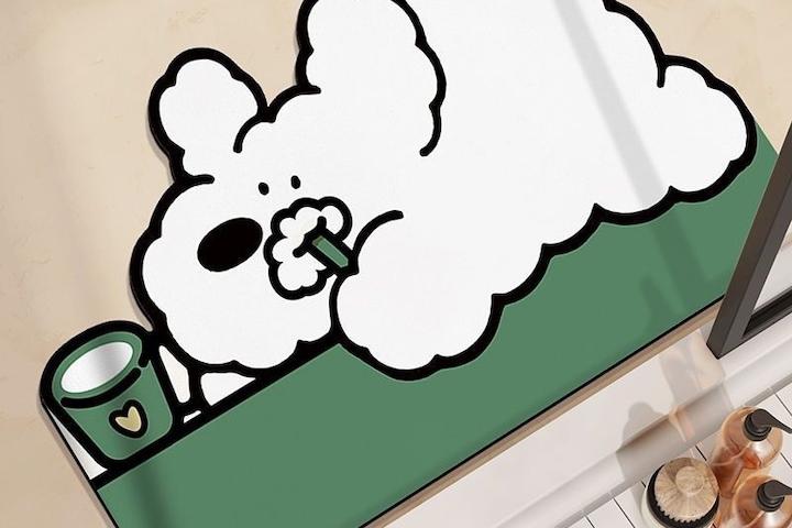 [쿠폰가12,255원]비숑형제 접어쓰는 1초흡수 규조토 발매트(양치비숑)