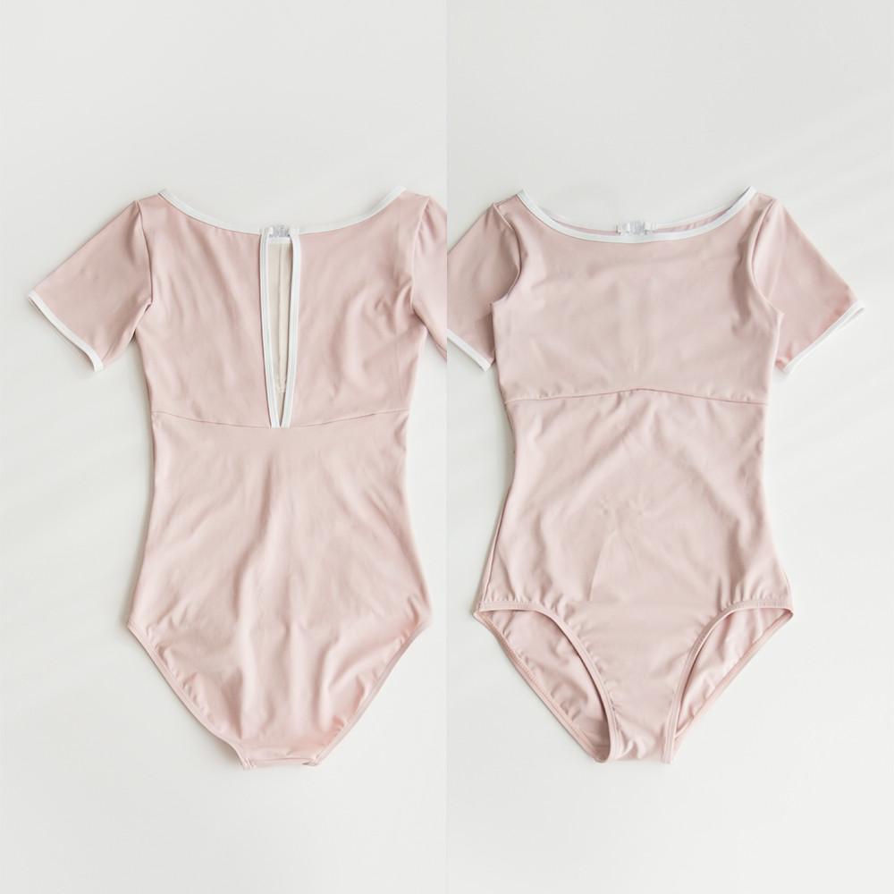 Round Neck Pink 잠수복 반팔 레오타드 성인 취미 발레복 발레