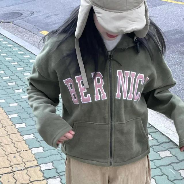 [보송/핏컬러예쁨] 버니스 자수 후리스 플리스 후드 집업
