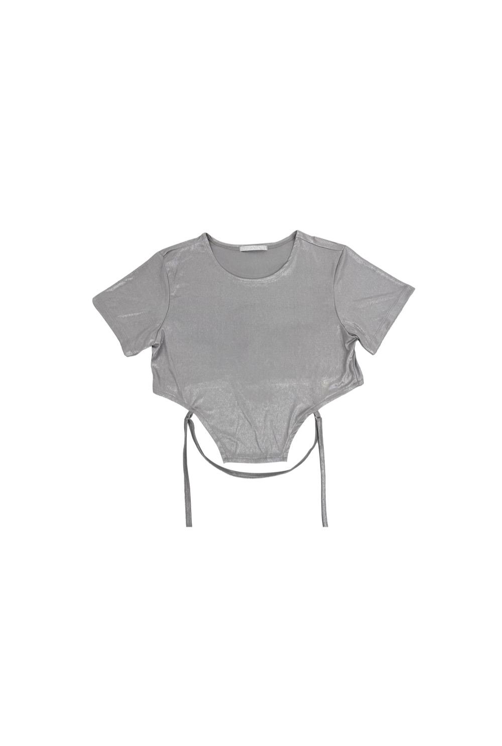 [COJANTA] bodysuit top silver