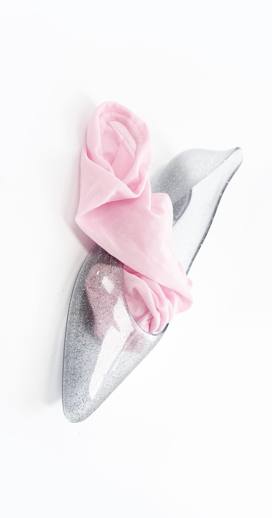 clear glitter jelly flat