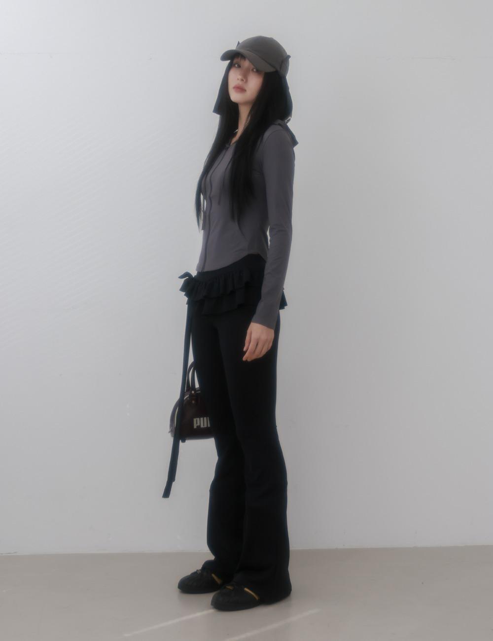 Slim Flare Pants Black