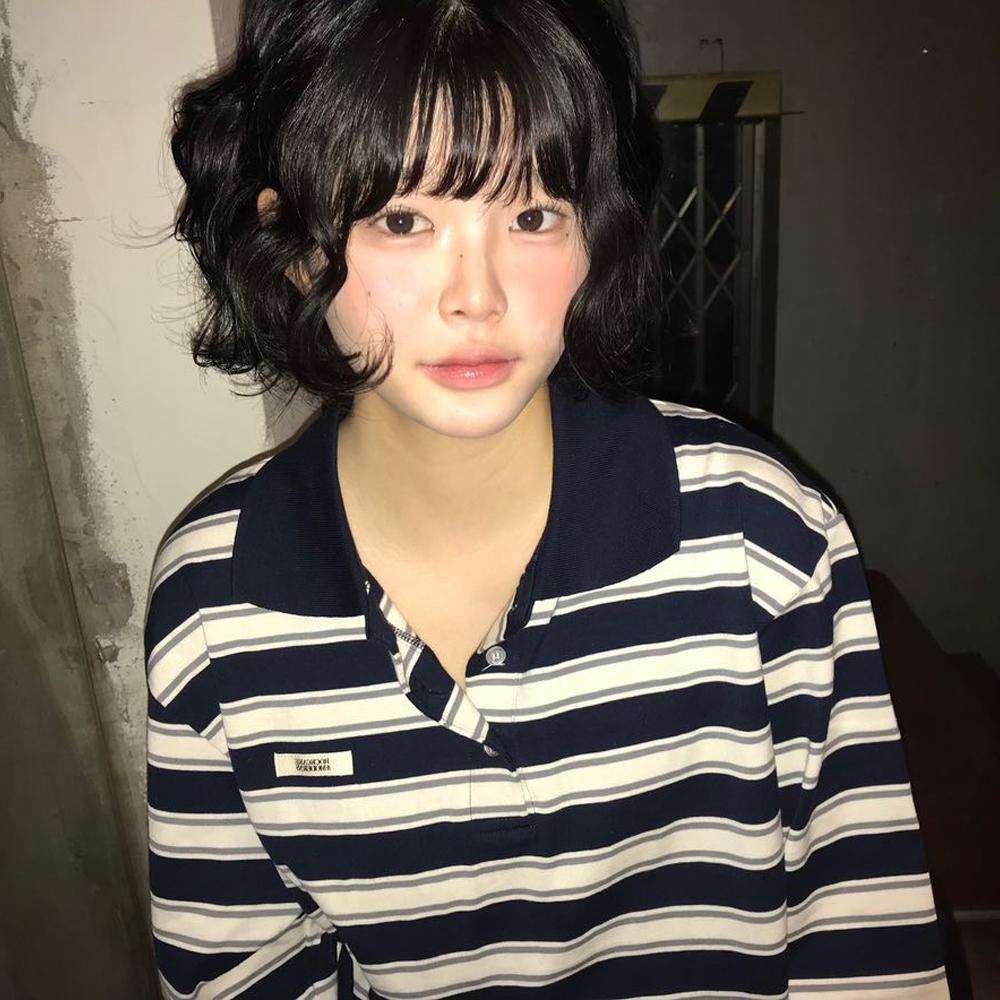 Striped Polo T-Shirt - Navy