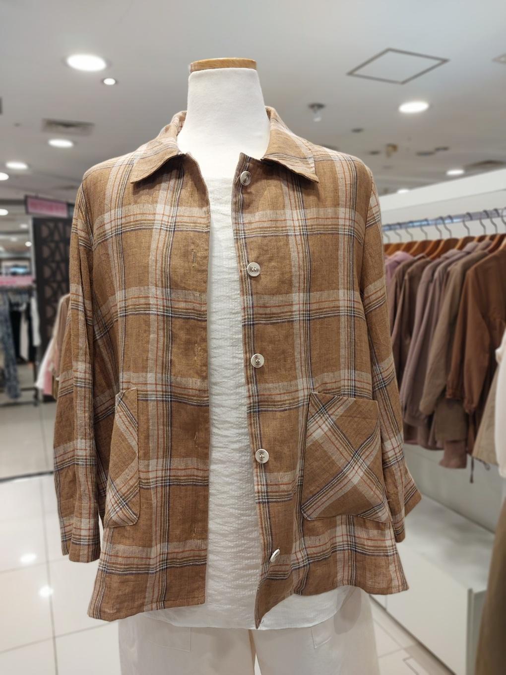 체크린넨7부셔캣24 MOJYC24521 _동아백화점수성점