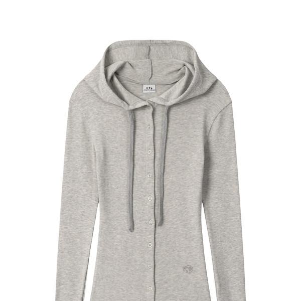 HOODIE WARMER CARDIGAN (LIGHT-GRAY)