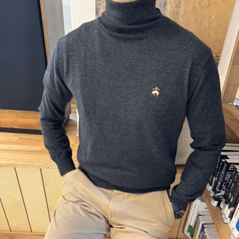 브룩스 브라더스 터틀넥 남자 남성 폴라 겨울 울 니트