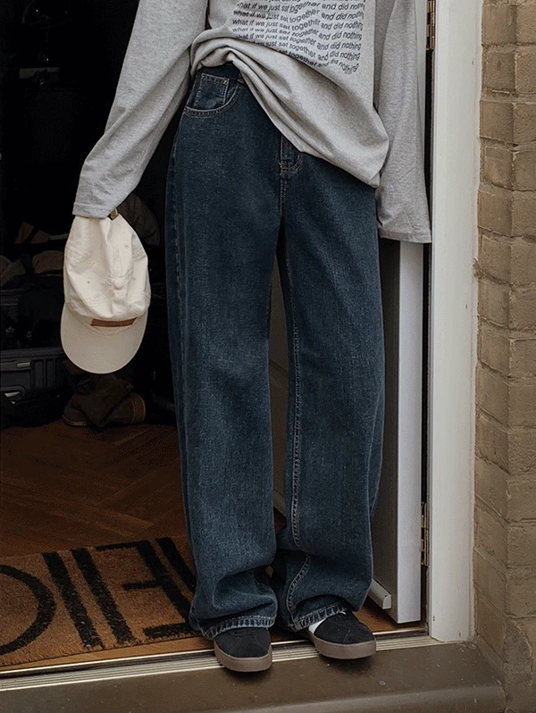 [👖가을데님] #SLOWMADE. 아워라인 와이드 데님팬츠 (+베이직/롱ver) - 4 size