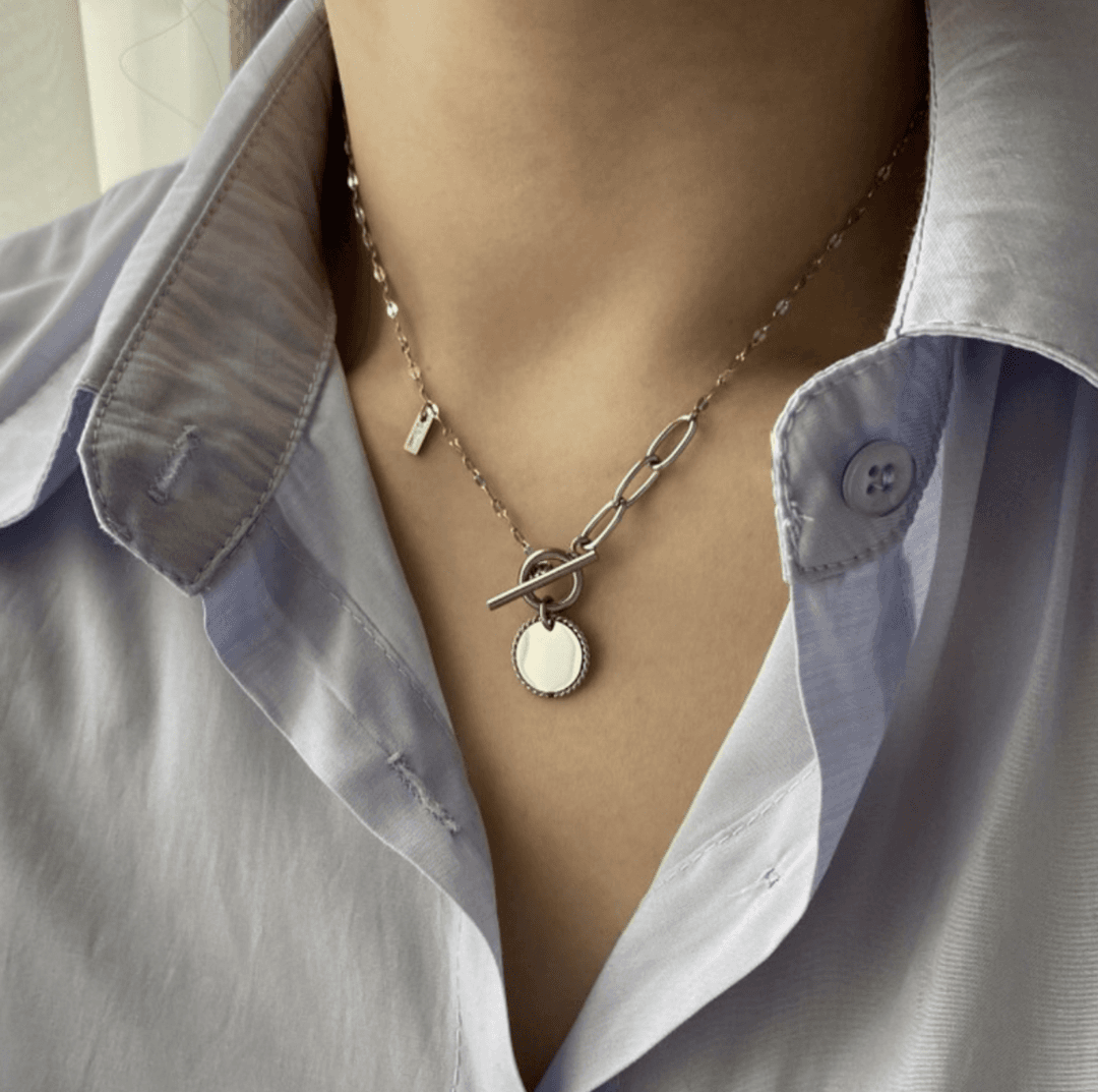 acer rojo 써지컬목걸이 코인 데일리 토글바 목걸이 초커 초커목걸이 쵸커