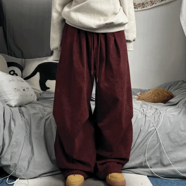 corduroy pintuck balloon pants (UNISEX)