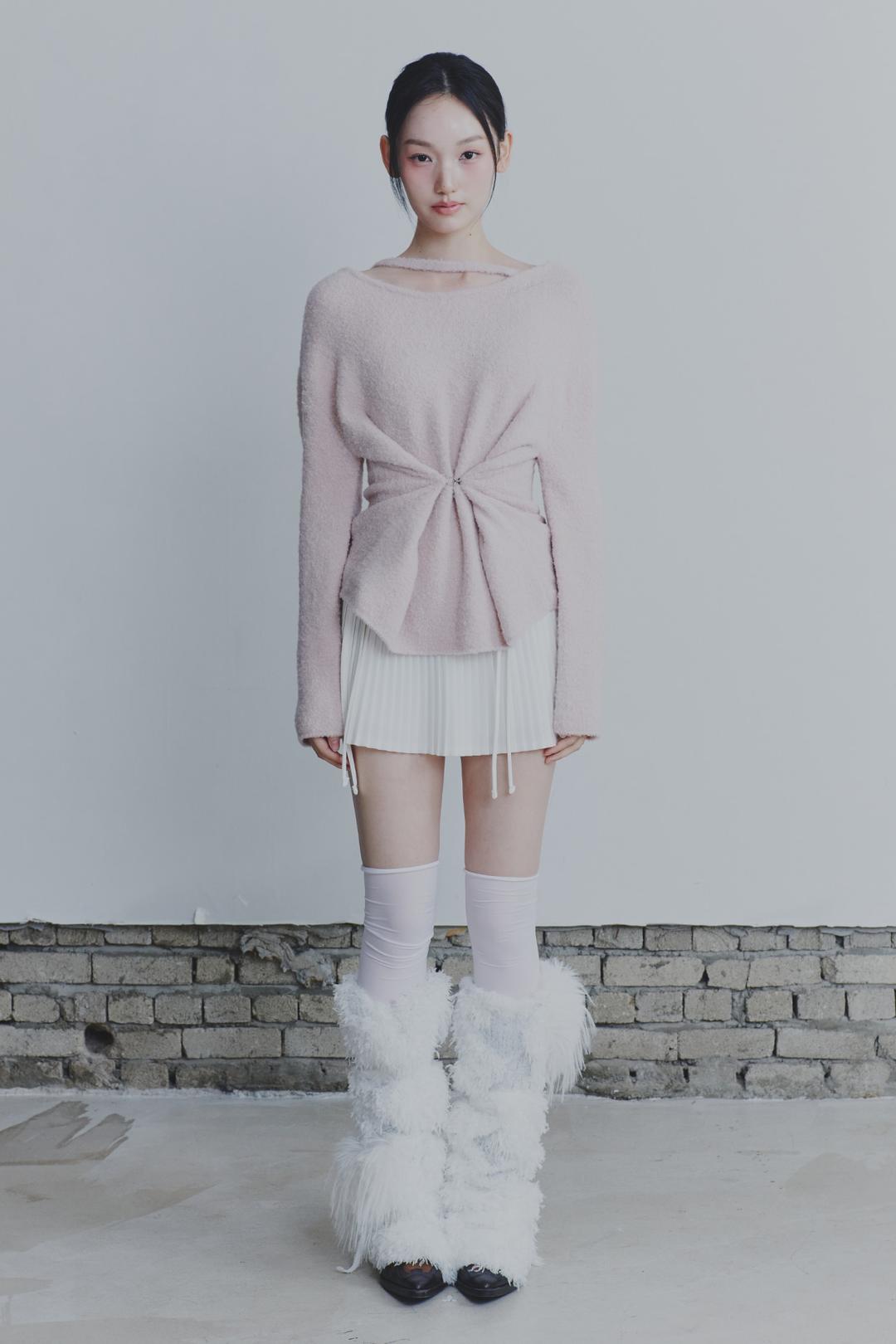 [9/15~] RUBY HOOK OVER KNIT pink