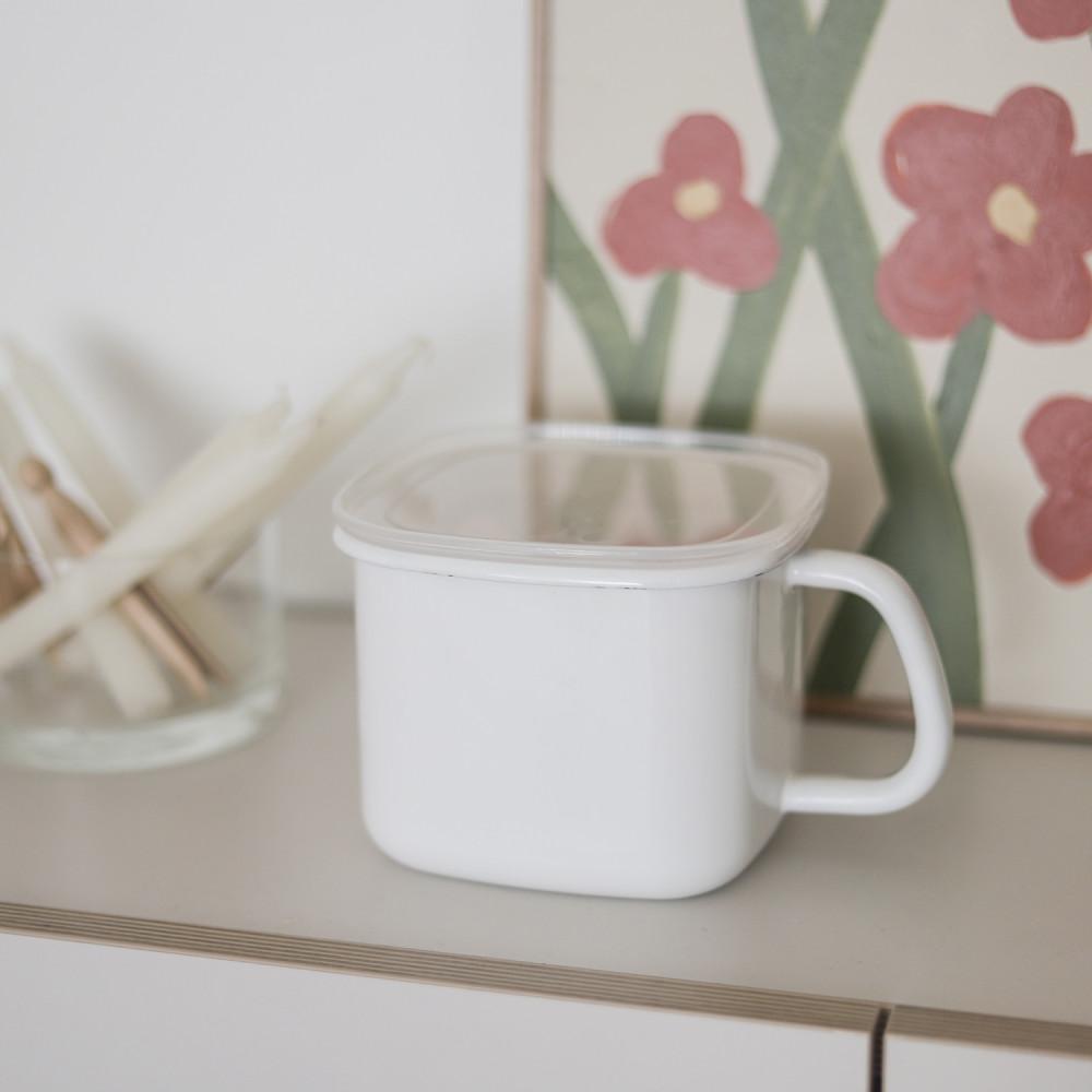 에지리 쿡앤씰플러스 사각 손잡이 핸들 캐니스터 1.5L 법랑저그 멀티포트