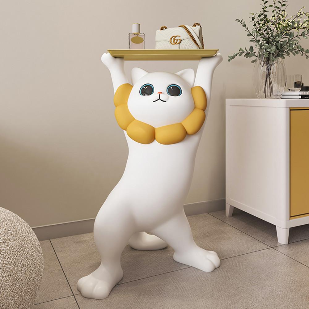 고양이 장식 거실 쇼파 트레이 테이블