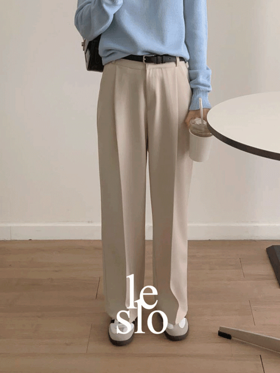 [6천장돌파][leslo][키작녀]버니 원핀턱 슬랙스[4color]