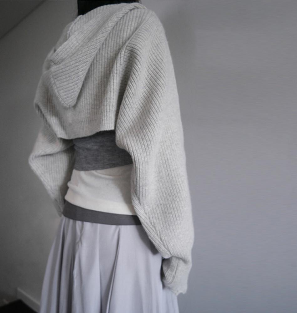 알파카 후디 볼레로 가디건