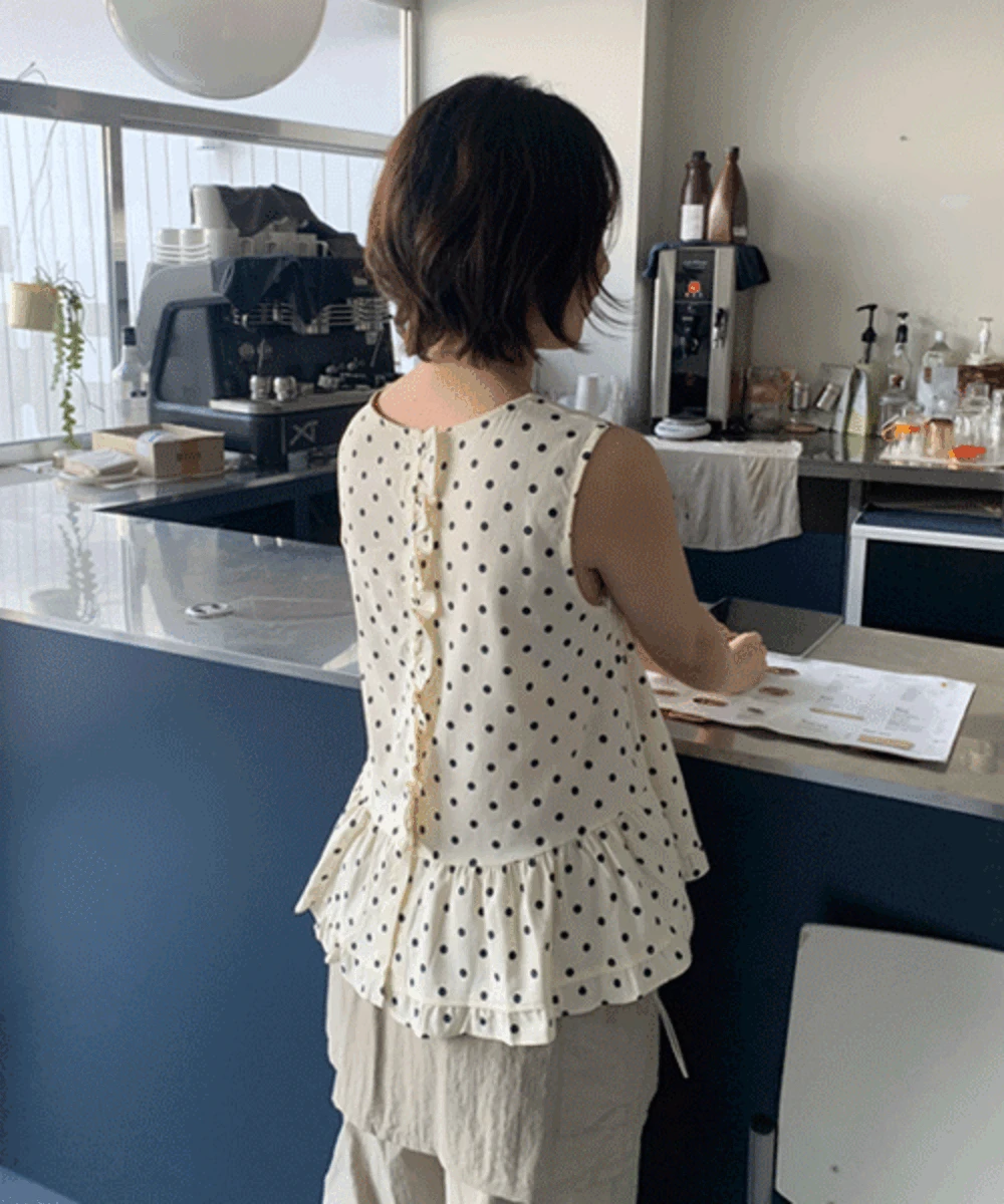 (여름)원더 도트 프릴 블라우스