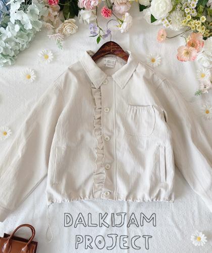 레디얼 면데님 프릴 자켓