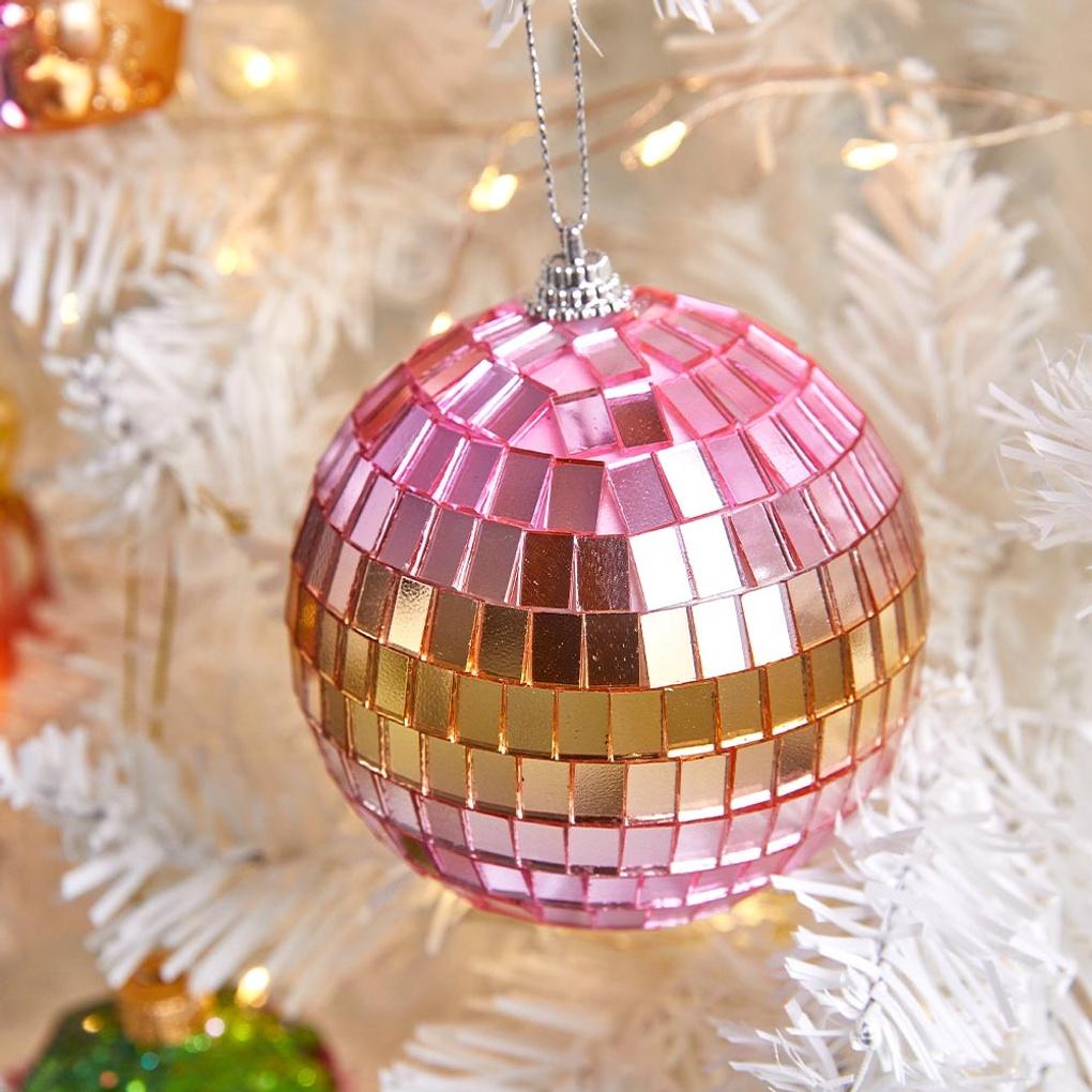 Objet Ornament_미러볼 핑크 8cm_AE9524023