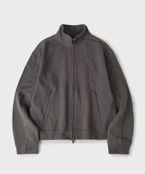 [데일리룸X후브스] 패널 믹스드 집업 져지 [차콜]