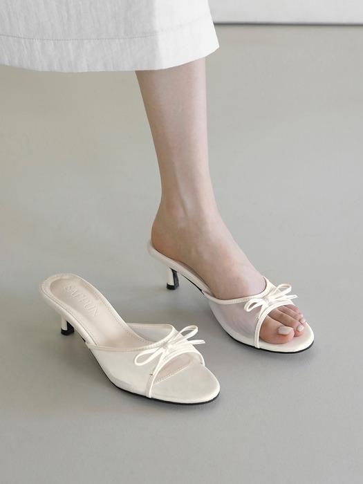 르네린 매쉬 리본 샌들 뮬 (5cm)