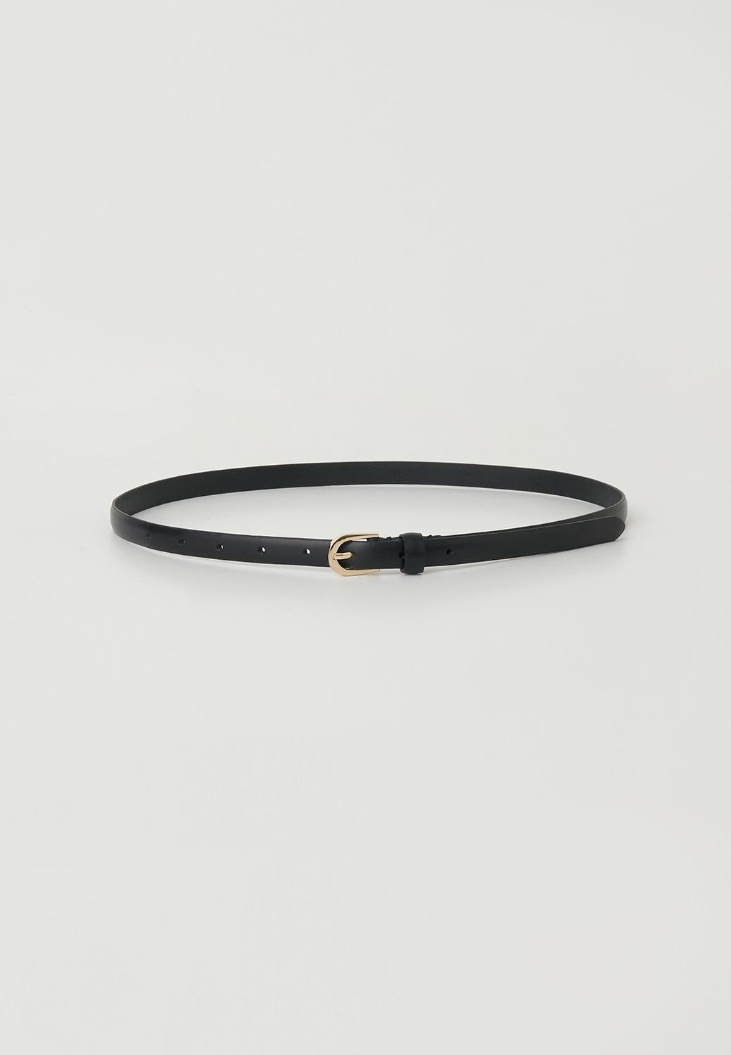15MM CLASSIC ITALIAN LEATHER BELT - BLACK/GOLD