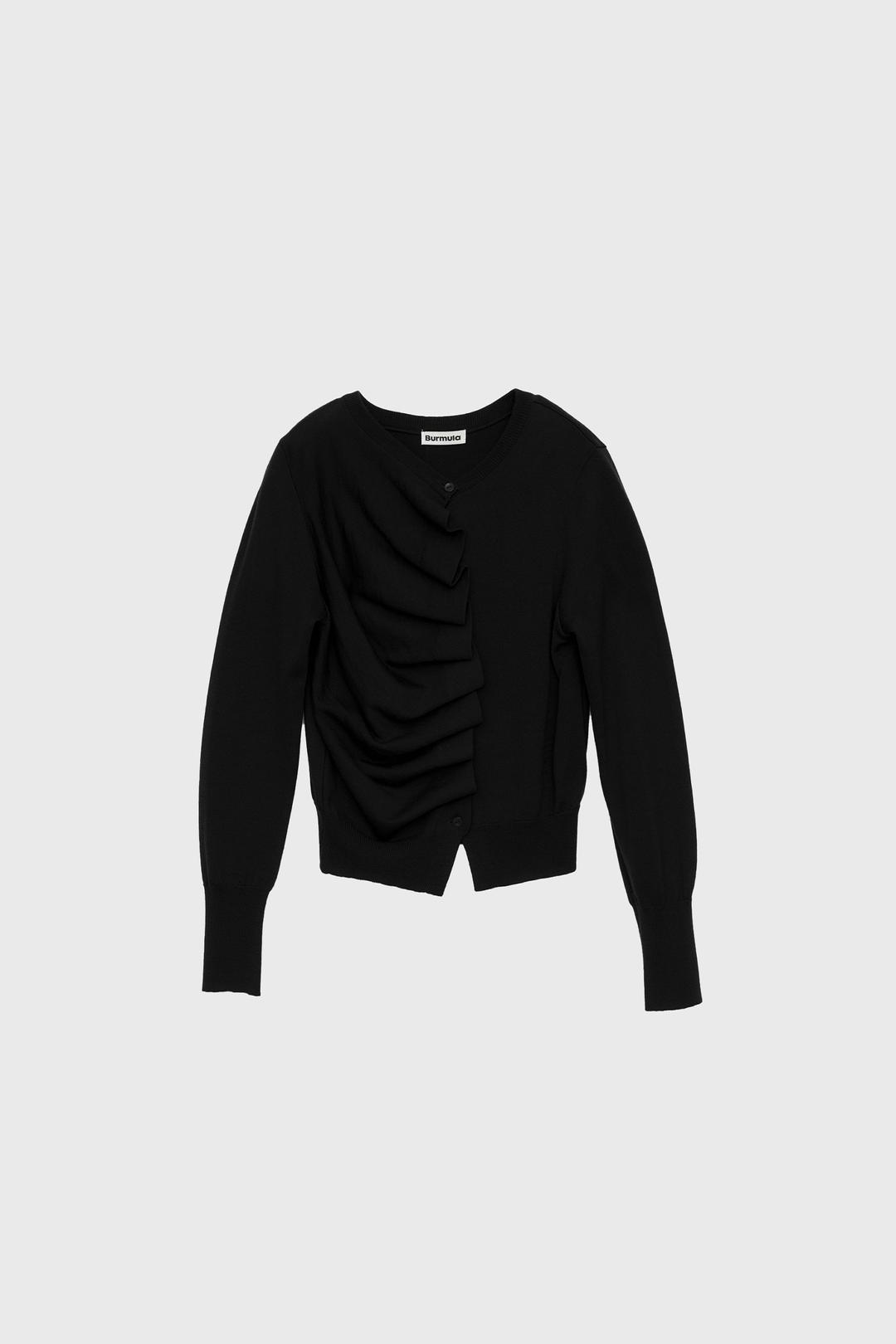 OVLIQUE KNIT CARDIGAN (BLACK)