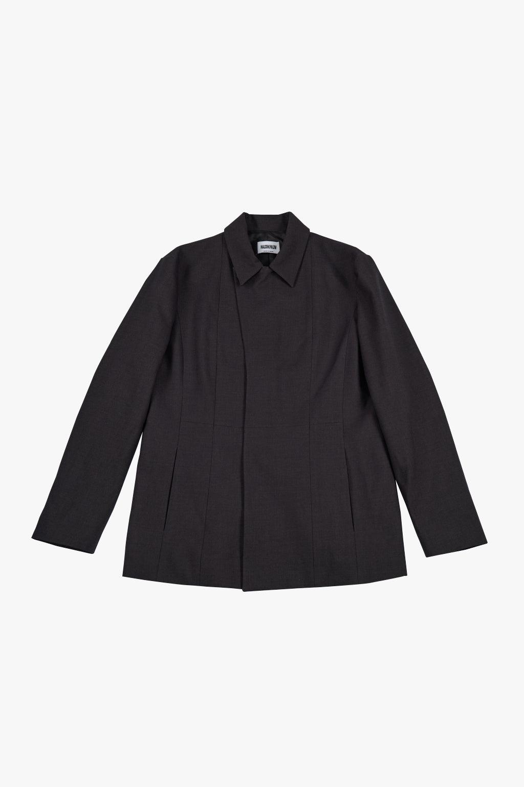 ZIP-UP WOOL JACKET / CHARCOAL