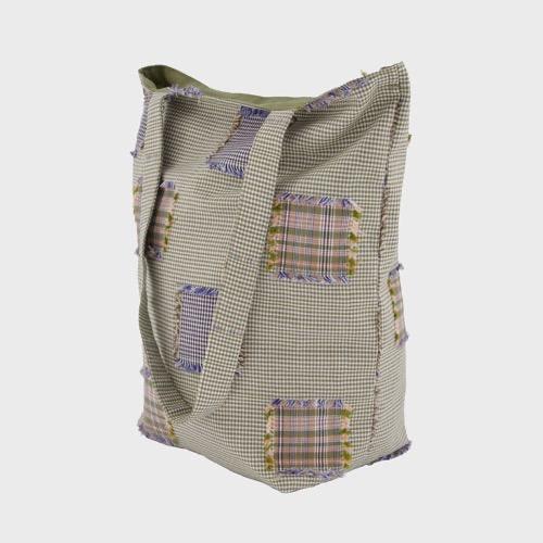 Checkered Patchwork Bag (Forest)