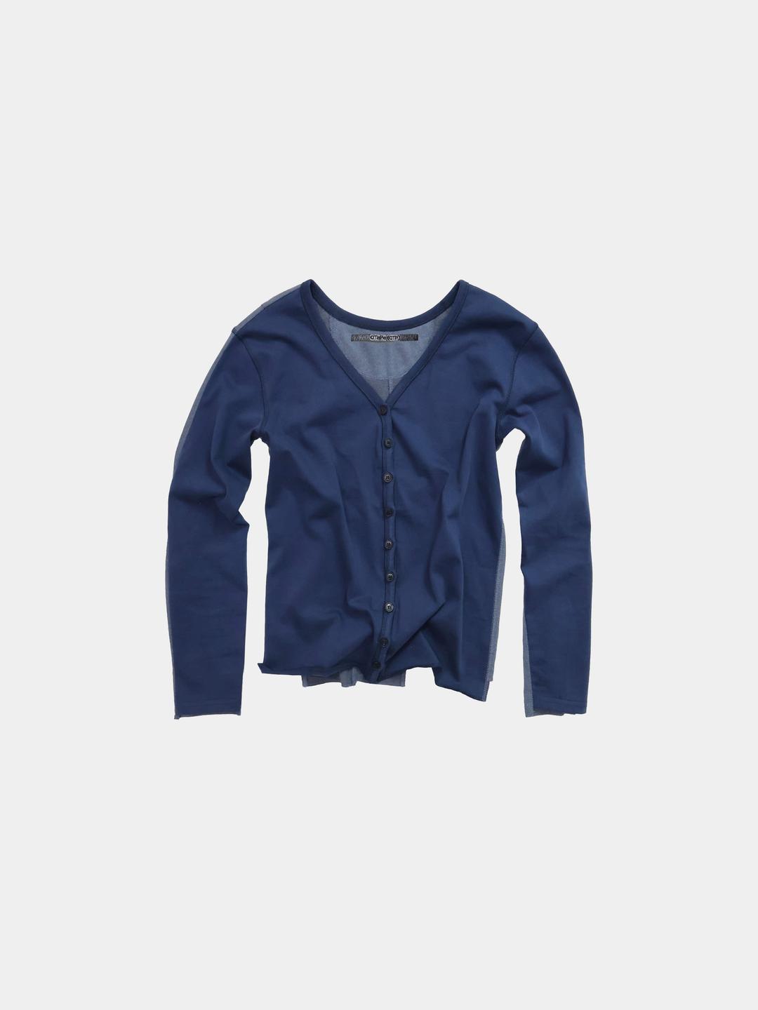 ASYMMETRICAL BACK CARDIGAN MAJOLICA BLUE