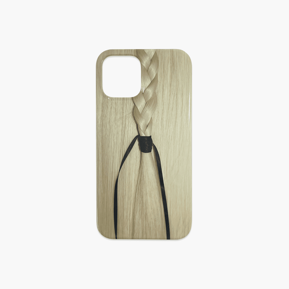 blond glossy hard phone case (black)
