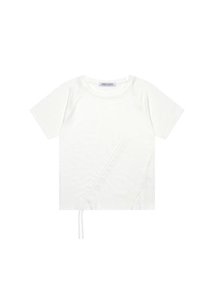 SHIRRING PANEL TOP WHITE