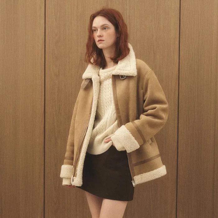 [당일출고] 스웨이드 무스탕_베이지