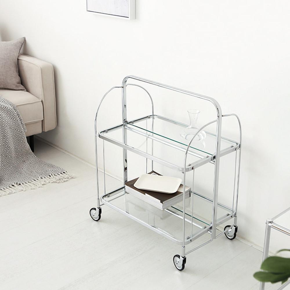 이동식 유리 트롤리 홈카페장 주방 냉장고 틈새 빌트인 수납장 커피 머신 선반 장 보조장