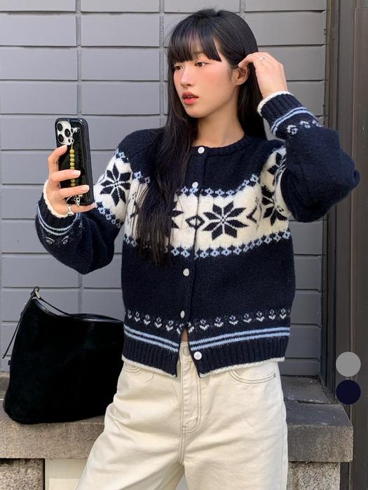 [뉴뉴,여울 Pick]Snowflake wool blended cardigan [TIWT02CD02]_2color