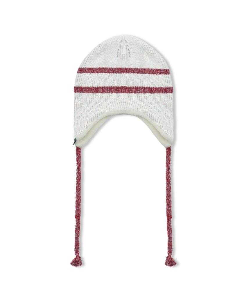 GC069 스트라이프 이어플랩 비니 (IVORY)